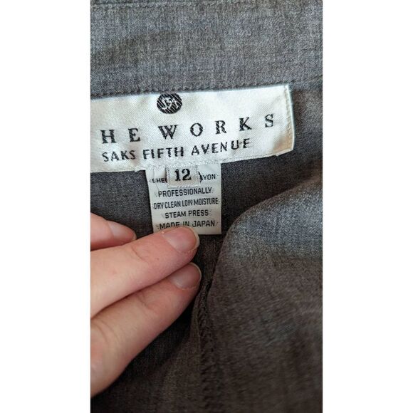 The Works Saks Fifth Avenue Women Long Sleeve Collared Shirt Gray Size 12 - Picture 9 of 12
